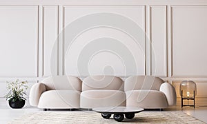 vWhite living room in modern design minimal clear space on empty classic background