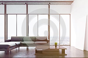 White living room with a window, toned