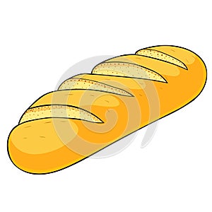 The white loaf of bread. vector illustration