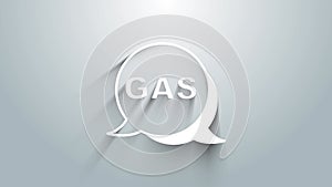 White Location and petrol or gas station icon isolated on grey background. Car fuel symbol. Gasoline pump. 4K Video