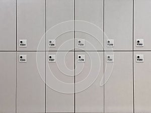 White locker in the gym for people to keep personal belongings when workout