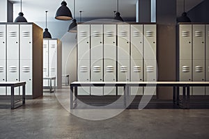 White locker room interior