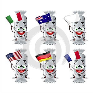 Weiß lange Zeit Süßigkeiten paket malerei-design Zeichen bringen Flaggen aus verschieden länder 
