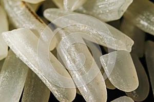 White long rice grains