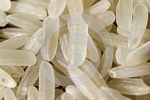White long rice grains