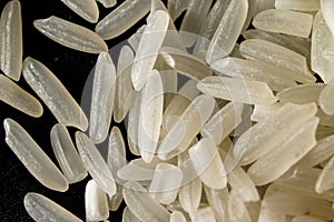White long rice grains