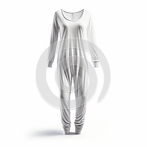 White Long Sleeved Jumpsuit In Adox Silvermax Style