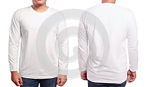 White Long Sleeved Shirt Design Template photo