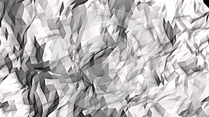 White looped low poly triangular background