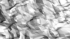 White looped low poly triangular background