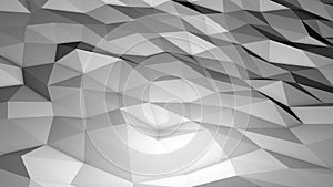 White looped low poly triangular background