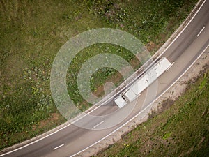White lorry cargo truck on the highway