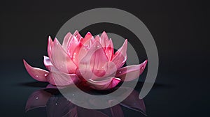 white lotos flower in pond, symbol of wesak day. 3d illustration