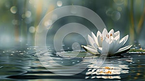 White Lotus Floating on The Water