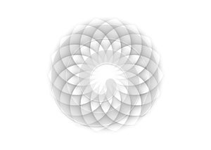 White Lotus, Flower of Life. Sacred Geometry. Symbol of Harmony and Balance. Sign of purity. Flower logo design vector isolated