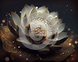 White lotus with golden sand.