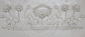 White lotus sculpture banister