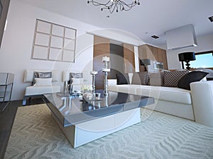 White lounge with classic furniture photo