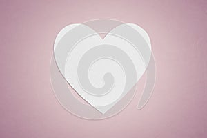 White love heart shaped textured paper for copy space