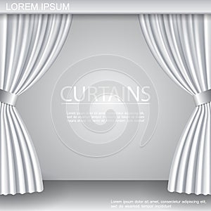 White Luxurious Elegant Opened Curtains Template