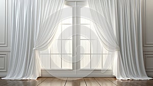 White luxury curtains for doors and windows home decorations for living room and modern style