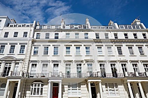 White luxury houses facades in London