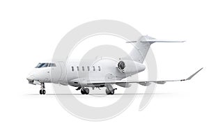 White luxury private jet isolated