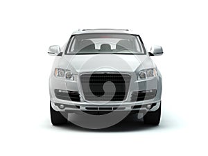 White luxury SUV front view
