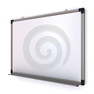 White magnetic board on the wall