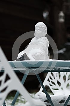 White male sculpture placed outdoors, Glendora Ridge and MT Blady, California