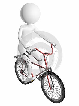 White man bicycle front view