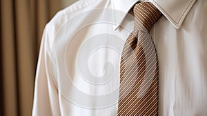 Medium Brown Seersucker Tie For Precisionist Style photo
