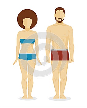 White man and woman bodies