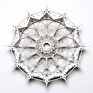 White Mandala: Stunning 3d Rendering Of Sculptural Paper Construction