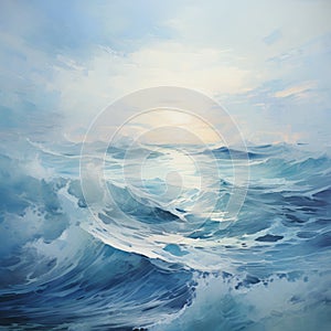 White Mannerism Seascape Abstract Painting photo