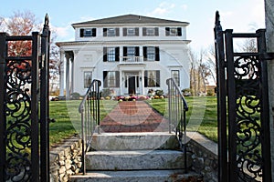 White Mansion with walkway