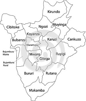 White map of Burundi