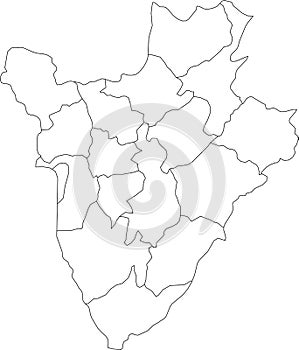 White map of Burundi