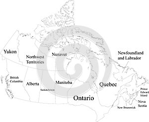 White map of Canada
