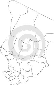 White map of Chad