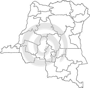 White map of the Democratic Republic of the Congo