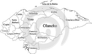 White map of Honduras photo