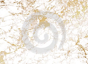 White Marble background with golden texture.