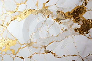 White marble background natural marble texture. Glossy granite slab gold inserts