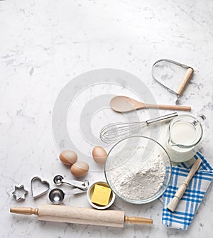 White Marble Baking Cooking Background