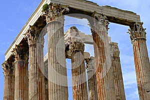 White marble column head detail of Zeus temple