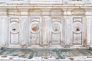 White marble fountain