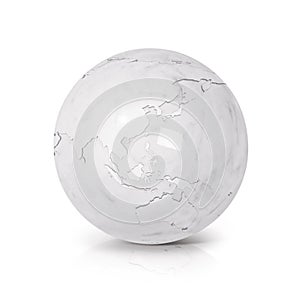 White Marble globe 3D illustration Asia & Australia map