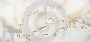 White marble with gold veins and inclusions