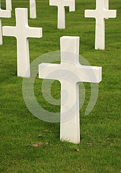 White marble military cross.